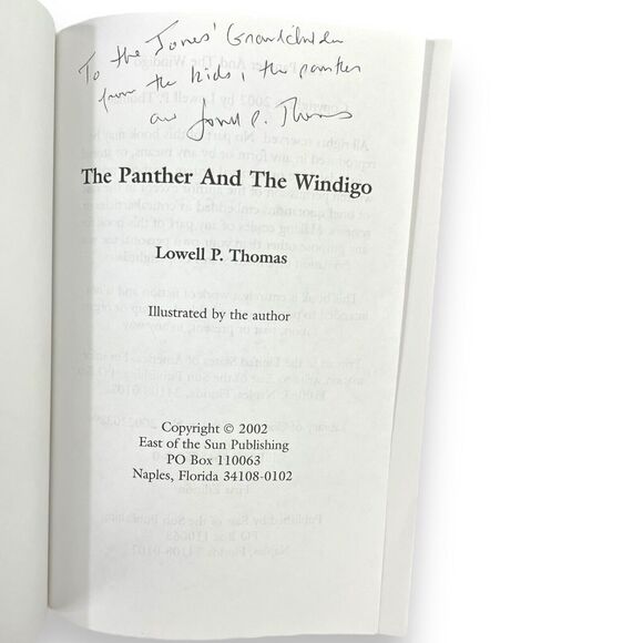 The Panther and The Windigo Paperback Book Rare SIGNED By Lowell P. Thomas VG - Picture 4 of 14